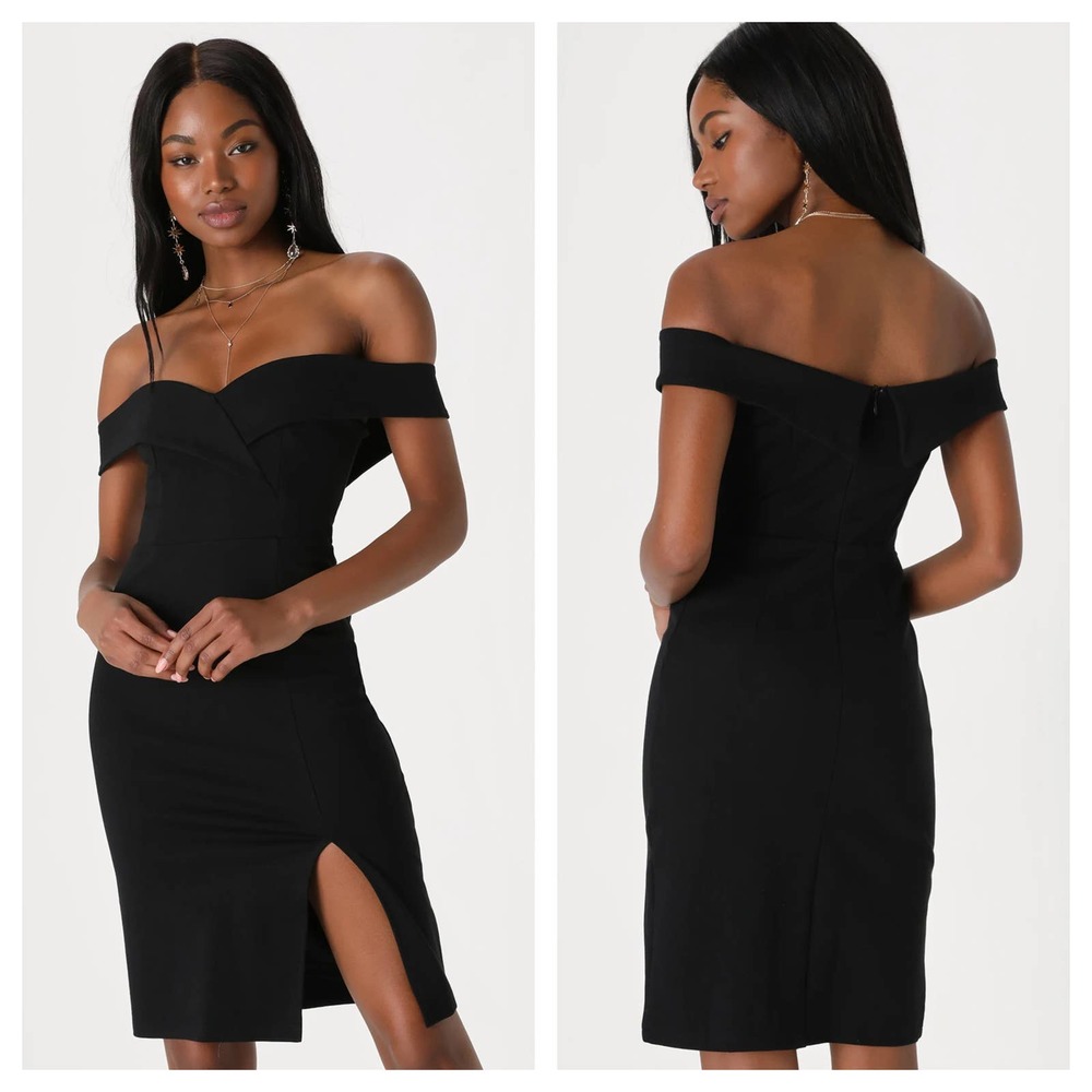 Lulu's Black Off-Shoulder Mini Dress